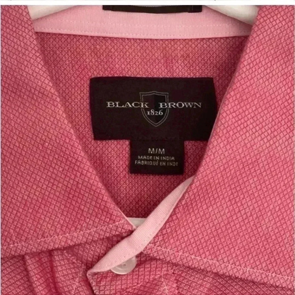 Black Brown 1826 Men’s Dress Shirt  Size Medium - Picture 3 of 3